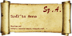 Szüts Anna névjegykártya