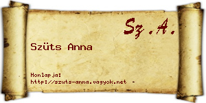 Szüts Anna névjegykártya