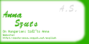 anna szuts business card